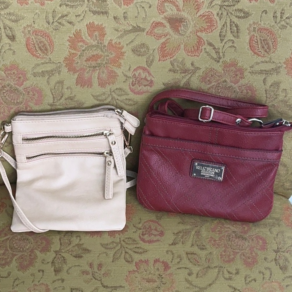 Burgundy and Cream Crossbody Bags